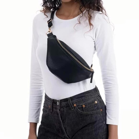 a.n.a. A New Approach Black Hands-Free Chest Fanny Waist Pack Crossbody Bag - Picture 1 of 6